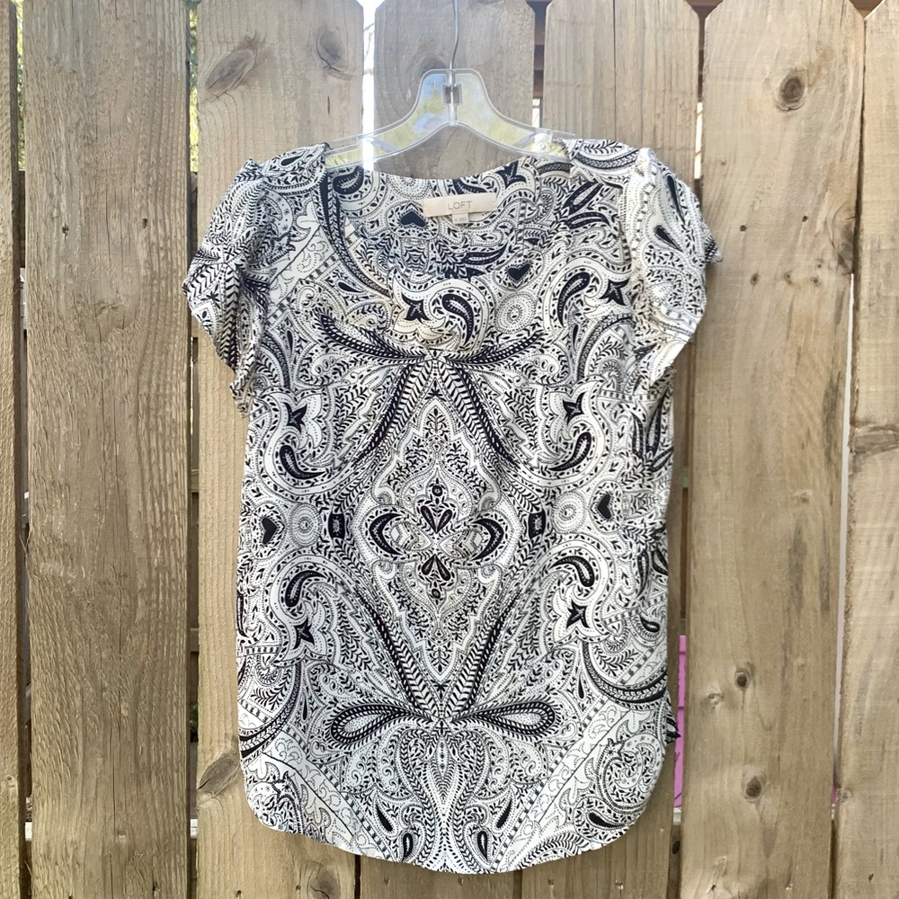 LOFT Blouse with Tulip Cap Sleeves